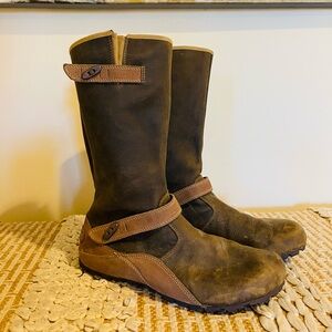 Women’s Merrell Haven Otter Brown Leather Waterproof Mid Calf Boots Size 9